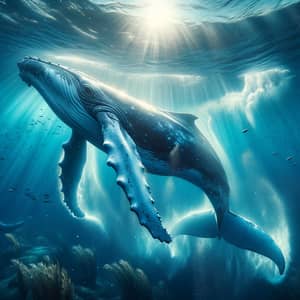 Majestic Whale Swimming in Ocean | Marine Wildlife Photography