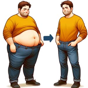 Overweight Man Illustration