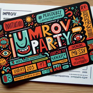 Funky Improv Party Ticket Design | RSVP & Venue Details