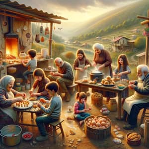 Traditional Family Celebration in Levantine Village - New Year Sweets Prep