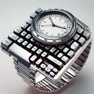 Futuristic Wristwatch with QWERTY Keyboard Design