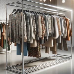 Modern Clothing Rack in Boutique