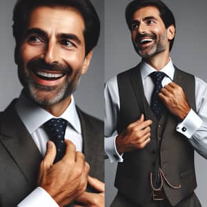 Middle-Eastern Father Figure in Formal Outfit | Expressions of Joy & Pride