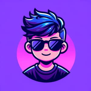 Vector Art of Boy with Circle Hair & Sunglasses