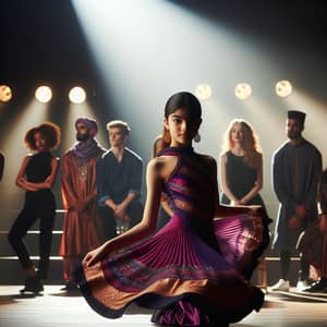 Engaging Teenage South Asian Girl Dance Performance