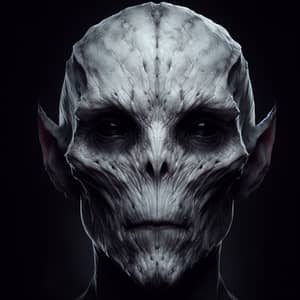 Hauntingly Eerie Humanoid Creature's Face