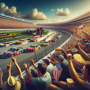 Thrilling NASCAR Race on Sunny Day | Daring Display of Skill