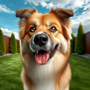 Friendly Medium-Sized Mixed Breed Dog with Radiant Coat