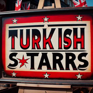 Turkish Stars Sign - Explore Red & White Antiquated Design