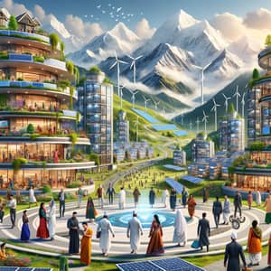 Futuristic Nepal: Thriving Eco-City with Diverse Individuals
