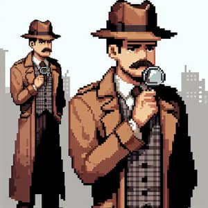 Detective Pixel Art Image - Mystery Detective in Action