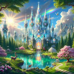 Crystal Castle in Enchanted Forest | Spectacular Nature Scene