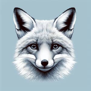 Kind and Pleasant Fox Image | White, Blue, Gray Shades