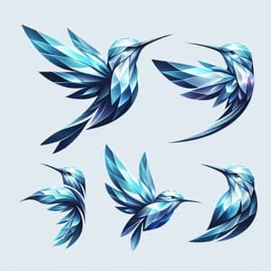 Abstract Crystal Birds Logos: Elegant and Unique Designs