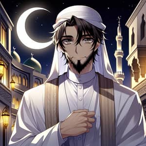Geto Suguru Anime Character in Islamic Attire for Ramadan
