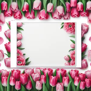 Stunning Pink Tulips Postcard | Spring Floral Design