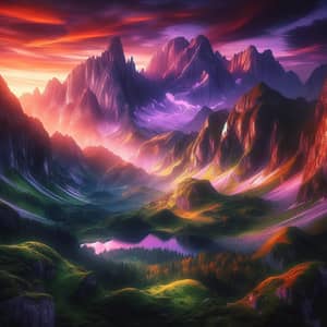 Majestic Mountain Landscape with Abstract Touch
