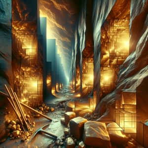 Intriguing Gold Mine | Abstract Geometric Scene
