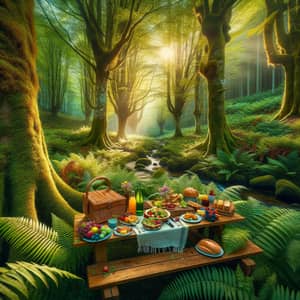 Tranquil Forest Picnic with Fresh Meals | Nature Delight