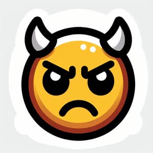 Angry Horned Smiley PNG | Mischief Emoticon