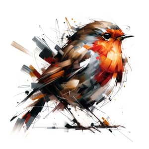 Dynamic Watercolor Style European Robin Artwork