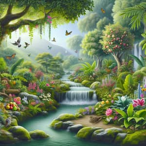 Heavenly Paradise Garden | Lush Greenery, Waterfalls & Wildlife