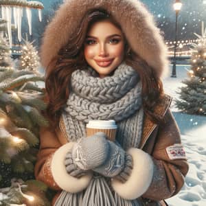 Young Female Pop Artist in Stylish Winter Outfit | Winter Wonderland