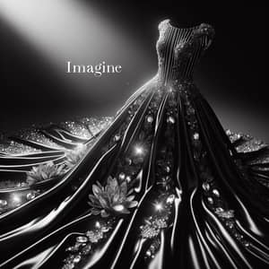 Luxurious Black Gown with Glittering Crystals | Premium Quality Dress