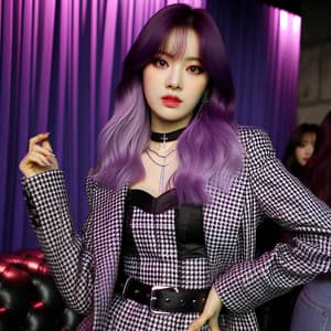 Korean Pop Star Jungkook with Purple Hair