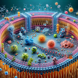 Drug Molecules Crossing Cellular Membrane | Scientific Illustration