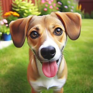 Playful Medium-Sized Dog in Bright Backyard | Dog Breed Description