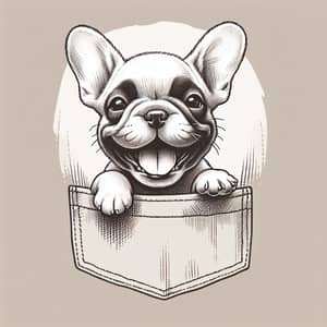 Cute French Bulldog Puppy Peeking from Shirt Pocket