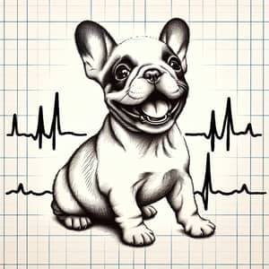 Cheerful French Bulldog Puppy Integrated into ECG Line