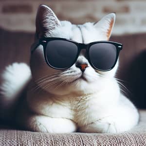 Stylish Domestic Cat with Sunglasses - Unmatchable Coolness