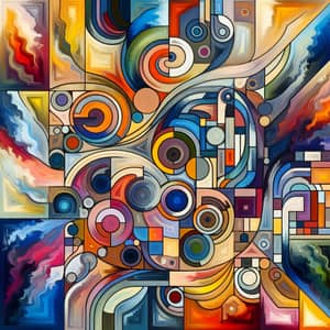 Vibrant Abstract Canvas Art with Complementary Colors