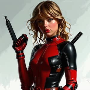 Taylor Swift Lady Deadpool Art - Hyper Realistic Portrait