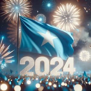 New Year 2024 Celebration with Somali Flag - Festive Scene