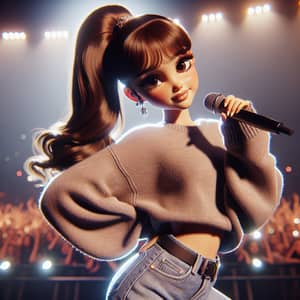 Ariana Grande: Young Female Pop Singer on Stage with Strong, Confident Pose