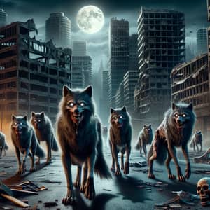 Undead Wolves in Post-Apocalyptic City - Survival Amid Chaos
