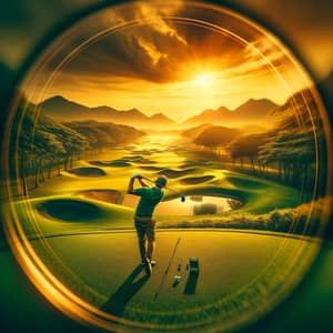 Master Mason Golfer Swing on Vibrant Golf Course