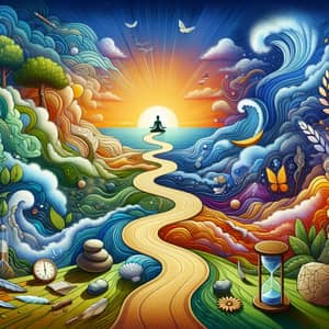 Symbolic Journey of Mindfulness to Sobriety | Calm Landscape