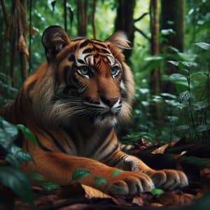 Majestic Tiger in Tropical Jungle - Wildlife Photography