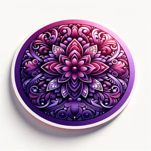 Vibrant Purple Sticker with Intricate Embossed Designs