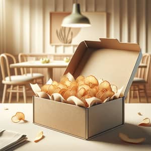 Crispy Apple Chips in Stylish Open Box - Ready-to-Eat Snack