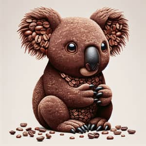 Coffee Bean Koala Bear Art | Unique Handcrafted Koala Sculpture