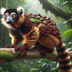 Coffee Bean Lemur - Unique Creature Covered in Coffee Beans