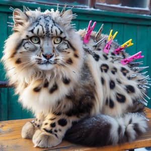 Brave Village Cat Transformed into Snow Leopard with 3 Clips