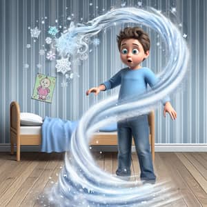 Caucasian Boy Transformation into Ice Spice - Enchanting Scene