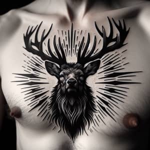 Stag Chest Tattoo Design - Intense and Stark Art