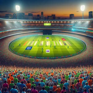 Electrifying Cricket Stadium Atmosphere at IPL Match